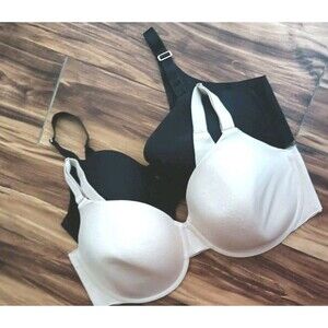 Soma Vanishing 360 Perfect Coverage Bra Sz 40DD Black Beige Set Of 2 Seamless